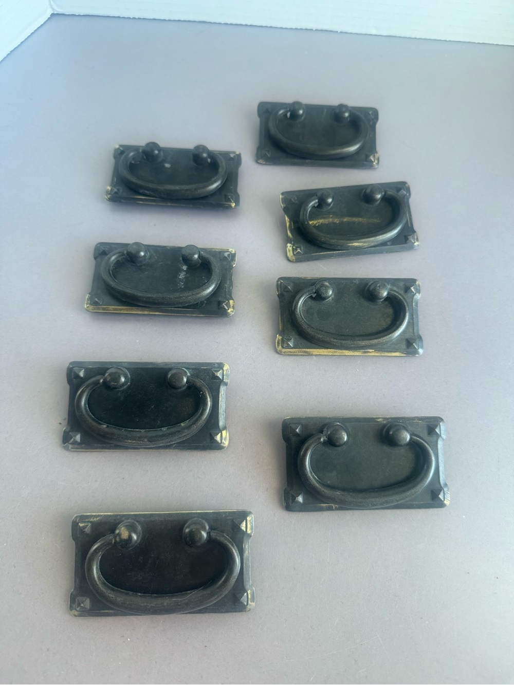 Antique-Style Black Drawer Pulls - Pack of 9